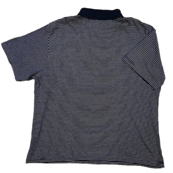 KNIGHTSBRIDGE Navy Blue & White Stripes Polo Shirt - Picture 2 of 5